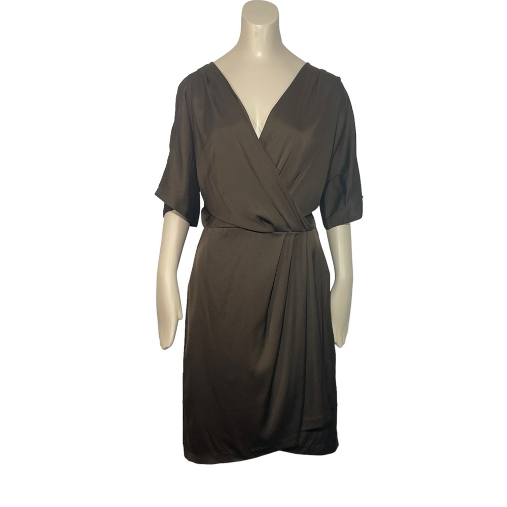 Diane Von Furstenberg Olive Faux-Wrap Midi Dress